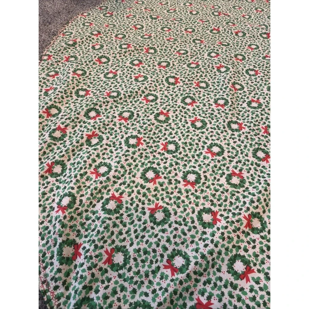 Vtg Christmas‎ Tree Skirt Wreath Pattern 51